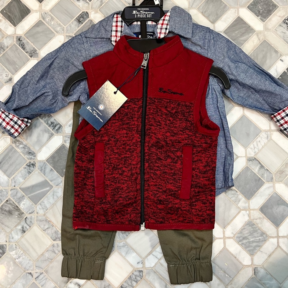 12 month baby boys three piece outfit - Ben Sherman new with tags